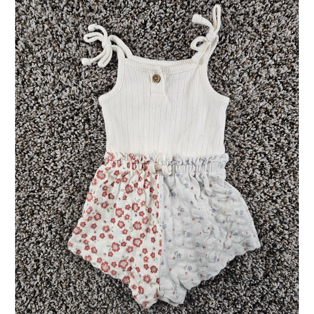 Little Co by Lauren Conrad Baby Girls Sz 9M Romper Summer Patchwork